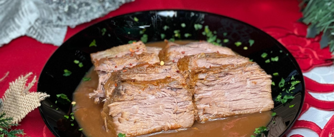 Roasted beef cu sos brun